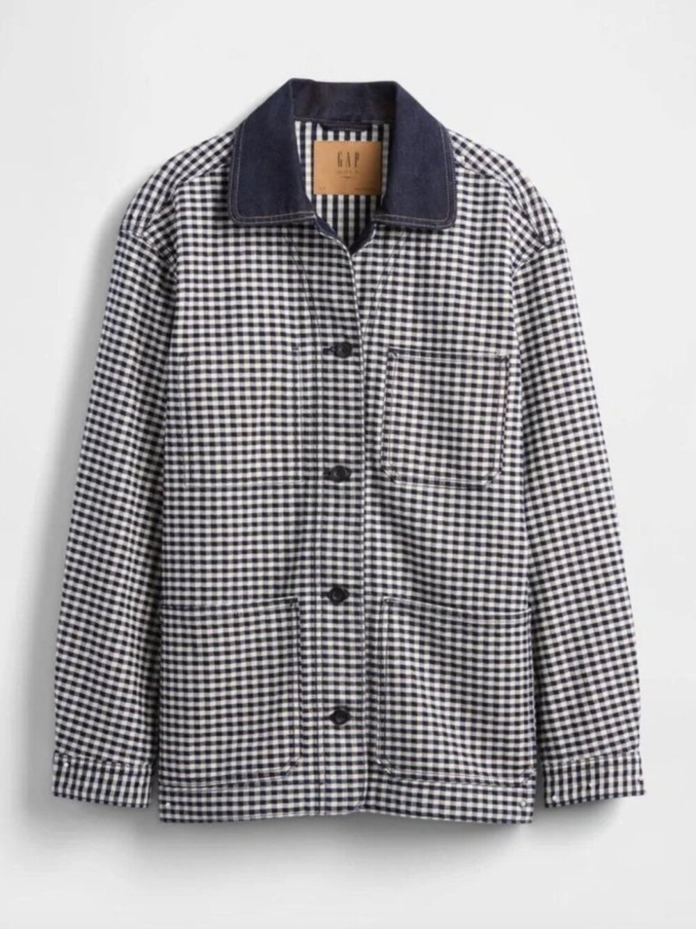 Gap x Doen Denim Jacket in Gingham Size XS